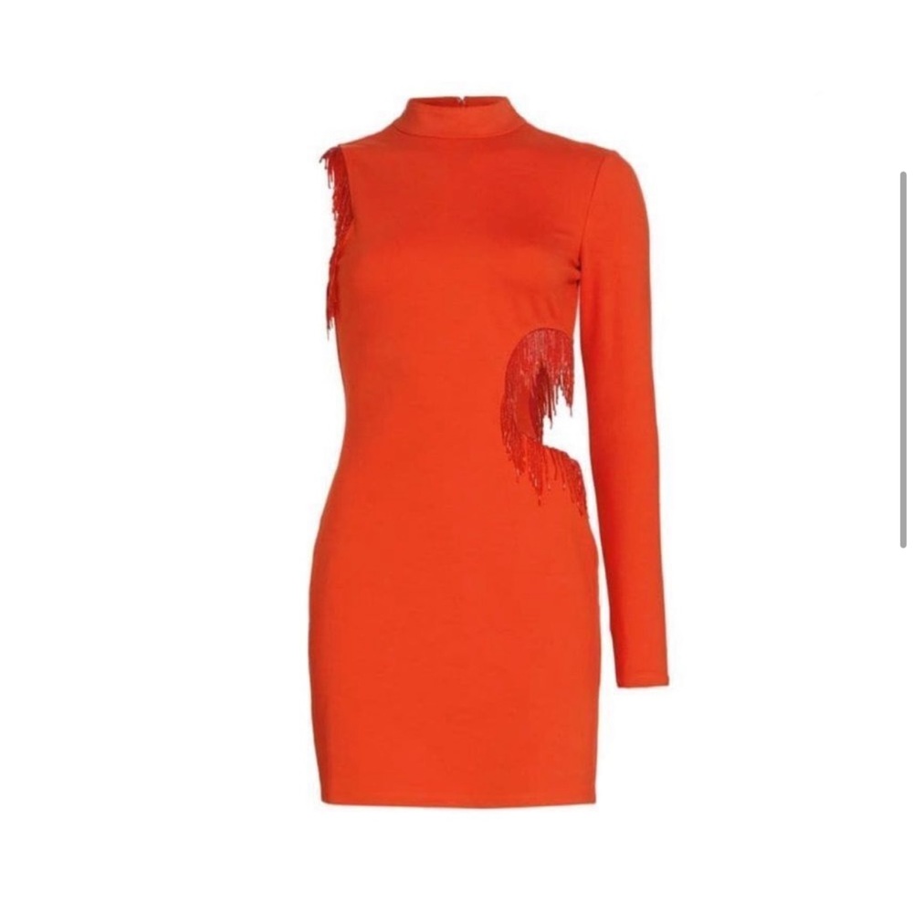Staud Kristine Fire Red Cut out mini dress NWT